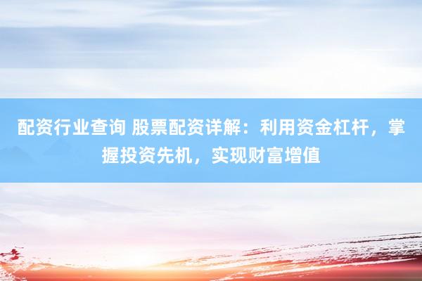 配资行业查询 股票配资详解：利用资金杠杆，掌握投资先机，实现财富增值