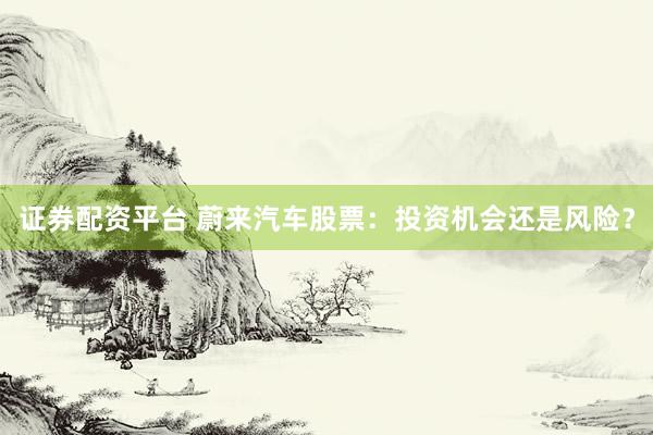 证券配资平台 蔚来汽车股票：投资机会还是风险？