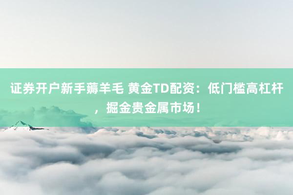 证券开户新手薅羊毛 黄金TD配资：低门槛高杠杆，掘金贵金属市场！