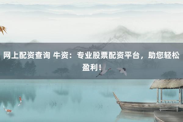 网上配资查询 牛资:专业股票配资平台,助您轻松盈利!