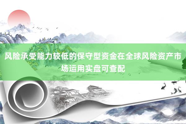 风险承受能力较低的保守型资金在全球风险资产市场运用实盘可查配