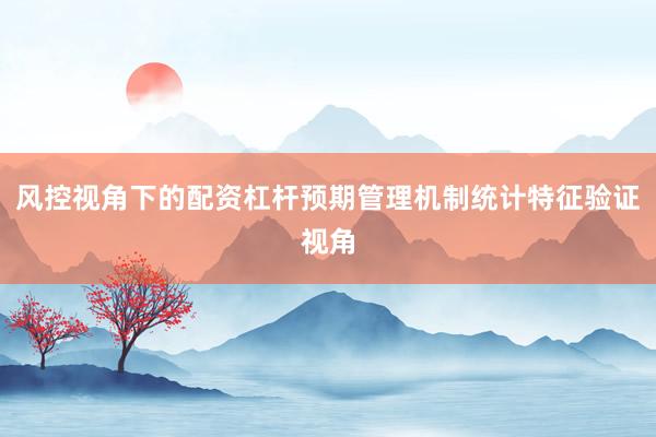 风控视角下的配资杠杆预期管理机制统计特征验证视角